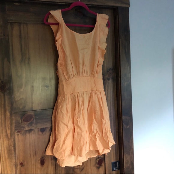 Free People linen sun yellow Erin dress with tie back - Picture 4 of 7